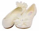 Cinderella Flats with Flower for Girls Infant/Children's Shoe Size: Children's 3 Shoe Color: Ivory