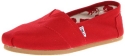 TOMS Women's Classic Canvas Slip-on,Red,5 M