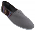 Womens Canvas Slip on Shoes Flats 2 Tone 7 Colors (5, Grey 308L)