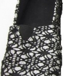 Womens Canvas Crochet Slip on Shoes Flats 5 Colors (7, Black/Silver 3008)
