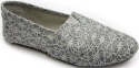 Womens Canvas Crochet Slip on Shoes Flats 5 Colors (7, Grey/Silver 3008)