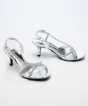 Wedding & Bridesmaid Shoes Asymmetrical Rhinestone Sandal Silver Metalic