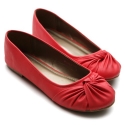 Ollio Womens Ballet Flats Loafers Bowed Comfort Cute Red Shoes