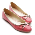 Ollio Womens Ballet Flats Loafers Cute Enamel Ribbon Accent Fuchsia Shoes