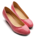 Ollio Womens Ballet Flats Loafers Low Heels Enamel Pink Shoes