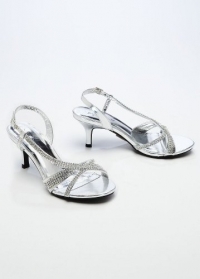 Wedding & Bridesmaid Shoes Asymmetrical Rhinestone Sandal Silver Metalic