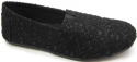 Womens Canvas Crochet Slip on Shoes Flats 5 Colors (7, Black/Black 3008)