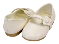 Darling Party Shoes with Daisy on the Strap for Toddler Infant/Children's Shoe Size: Infant's 4 Shoe Color: Ivory