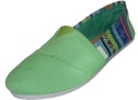 Womens Canvas Slip on Shoes Flats 2 Tone (5, Green 308L)