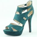 Qupid Women's Gaze-239 Strappy Sandals Green Size 5.5