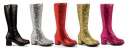 1031 175-DORA-G 1.75 Heel Children's Glitter Gogo Boot., Color:Fuchsia w/Glitter, Size:L