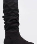 Qupid NEO-144 / Soda ZULUU Women's Classic Faux Leather Slouchy Flat Boots Size: 5.5 Color: Black