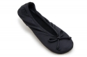 Women's Satin Ballerina Slippers (Small (5-6), Black)