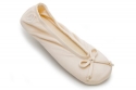 Women's Satin Ballerina Slippers (Small (5-6), Cream)