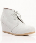 Women Fashion Lace Up Round Toe Wedge Bootie (8, Grey Suede/Olee-01)