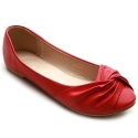 Ollio Women's Shoe Ballet Cute Dress Rose Comfort Flat(5.5 B(M) US, Red)