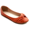 Ollio Women's Shoe Ballet Cute Dress Rose Comfort Flat(5.5 B(M) US, Orange)