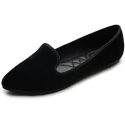 Ollio Women's Ballet Shoe Comfort Faux-Suede Warmth Multi Color Flat(6 B(M) US, Black)