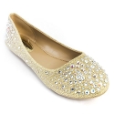 V-Luxury Womens 32-LARISA39 Round Toe Flat Ballerina Ballet Shoes, Champagne, 7.5 B (M) US