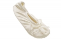 On Your Feet - Girl's Embroidered Pearl Satin Ballerina Slippers (Large (2 - 3), Ivory)