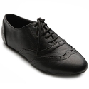 Ollio Women's Shoe Classic Lace Up Dress Low Flat Heel Oxford(6 B(M) US, Black)