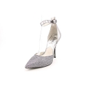 Michael Kors Brena Ankle Strap Womens Size 7.5 Silver Platforms Heels Shoes