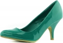 Women's Qupid Tanya-01 Green Patent Pu Leather Pointy Pumps, Green PU, 6
