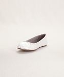 Wedding & Bridesmaid Shoes Pleated Toe Ballet Flat White, 8