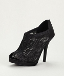 Wedding & Bridesmaid Shoes Lace High Heel Shootie with Flatback Crystals...