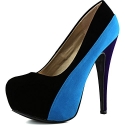 Women's Qupid Penelope-44x Black Velvet Platform Shoes, 5.5