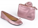 Sidekicks X-Large Blush Pink Foldable Ballet Flat Shoes w/ Carrying Case