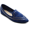 Ollio Women's Ballet Shoe Comfort Faux-Suede Studded Flat(5.5 B(M) US, Royal Blue)