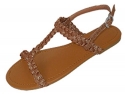 Womens Braided Crossover Gladiator Sandals Shoes (6381 5/6, Bronze)