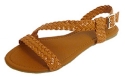 Womens Braided Crossover Gladiator Sandals Shoes (6379 5/6, Cognac)