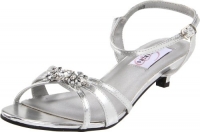 Dyeables Women's Penelope Ankle-Strap Sandal,Silver Metallic,6 B US
