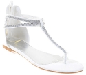 Jeweled Rhinestone T-Strap Bridal Party Flat Sandals Fourever Funky