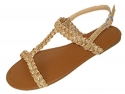 Womens Braided Crossover Gladiator Sandals Shoes (6381 5/6, Gold)