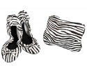 Sidekicks Womens Zebra Print Foldable Ballet Flats with Carrying Case