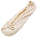 ISOTONER Women's Classic Satin Ballerina Slippers Cream Large 8-9