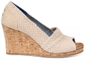 TOMS Women's Classic Wedge Natural Woven Triangle with Cork Wedge Wedge 5 B (M)