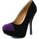 Women's Qupid 2 Color Tone Platform Round Toe Stilettos High Heel Shoes, 6.5