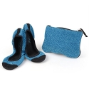 Sidekicks Women's Foldable Ballet Flats w/ Carrying Case (Small (5-6), Blue Glitter)