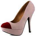 Women's Qupid 2 Color Tone Platform Round Toe Stilettos High Heel Shoes, 6.5