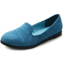 Ollio Women's Shoe Ballet Faux-Suede Cute Comfort Multi Color Flat(5.5 B(M) US, Blue)