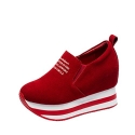 FreeRun Women's Fashion Casual Atheletic Nubuck Anti-Slip Slip-On Running Shoes(5.5 B(M)US,red)