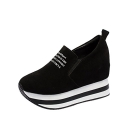FreeRun Women's Fashion Casual Atheletic Nubuck Anti-Slip Slip-On Running Shoes(7 B(M)US,black)