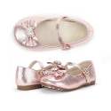 Dream Pairs ANGEL-22 Mary Jane Front Bow Heart Rhinestone Buckle Ballerina Flat (Toddler/ Little Girl) New, Pink, 4 M US Toddler