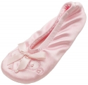 ISOTONER Satin Pearl Ballerina Girl's Slippers Pink Large 2-3