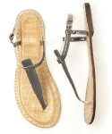 Dessy Women's T-Strap sandal - Charcoal Gray - Size 8