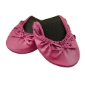 Solemates Purse Pal Foldable Bowed Ballet Flats w/ Expandable Tote Bag for Carrying Heels (Small (5 - 6.5), Fuschia)